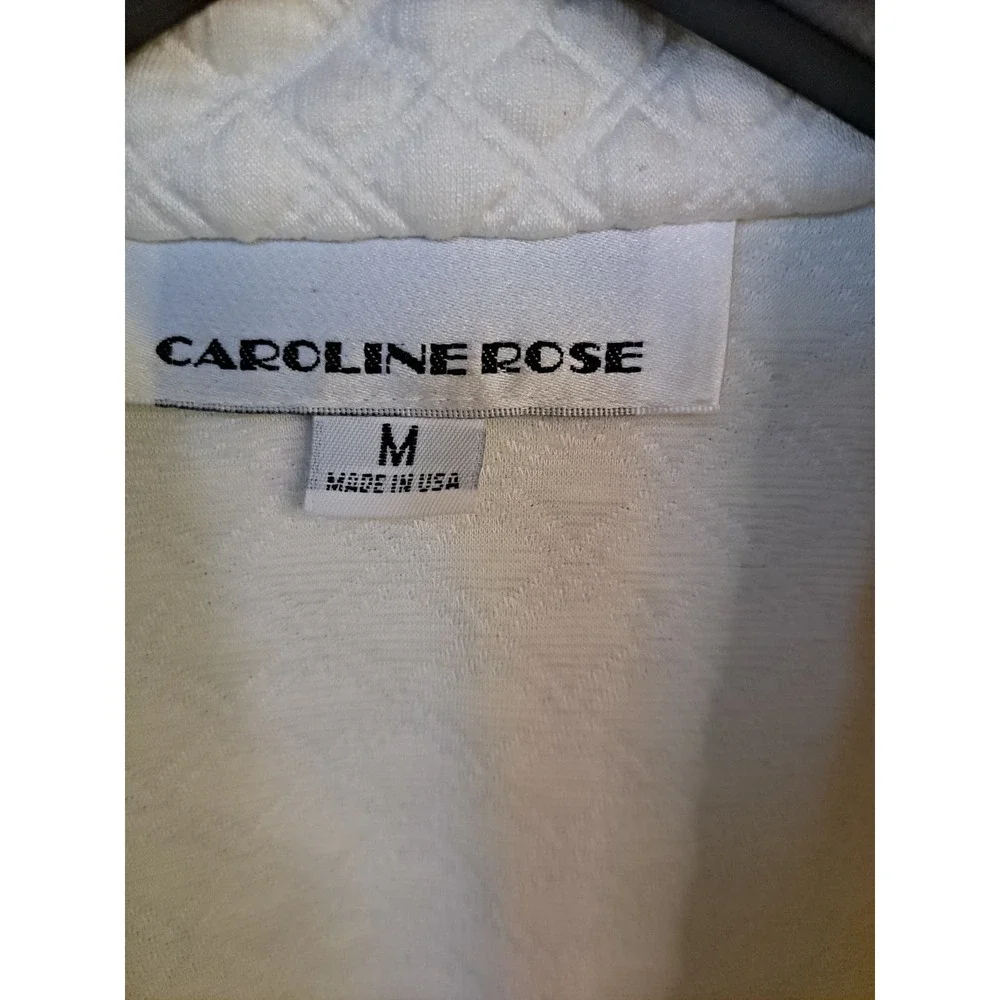Caroline Rose Quilted White Full‎ Zip Vest Size Medium - Picture 4 of 7